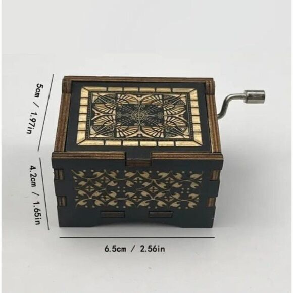 Hand Crank Music Box The Night Before Halloween Laser Engraved Wood Musical Box - Picture 2 of 4